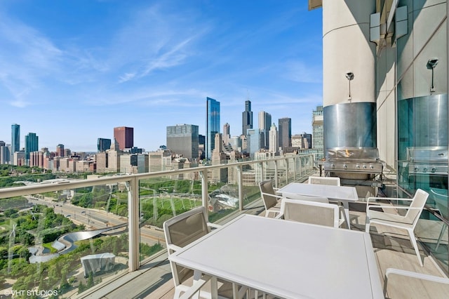 balcony with a city view