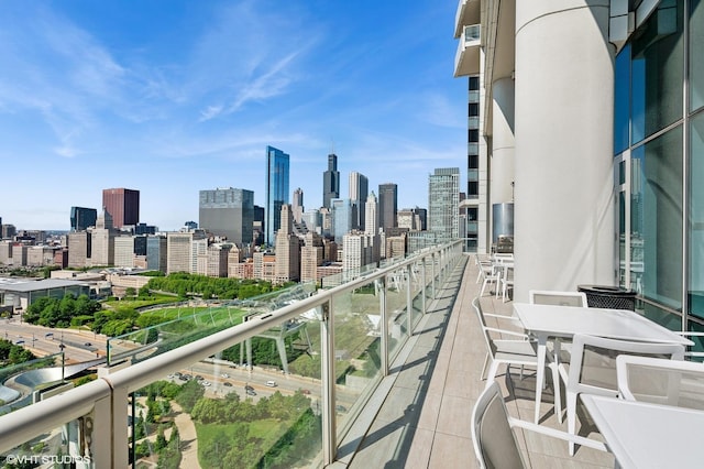 balcony with a city view