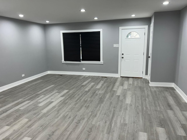 entryway with light wood-type flooring