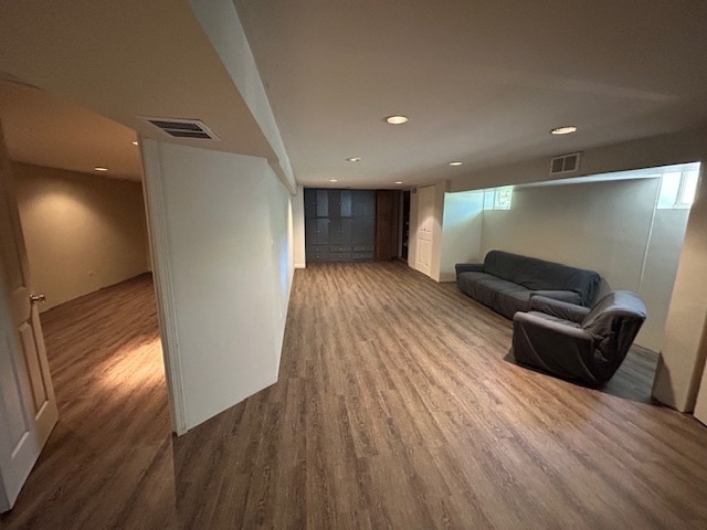 interior space featuring wood-type flooring