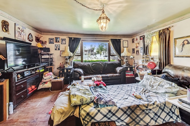 bedroom featuring ornamental molding