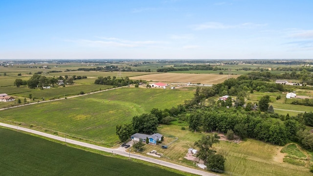 bird's eye view with a rural view