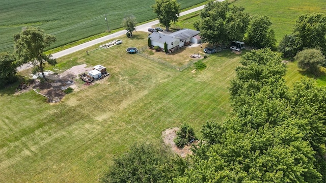 drone / aerial view with a rural view