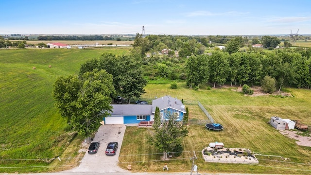 bird's eye view with a rural view