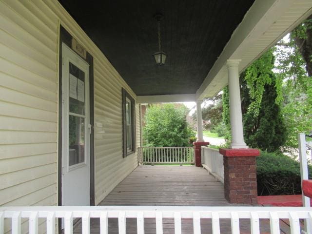 deck with a porch