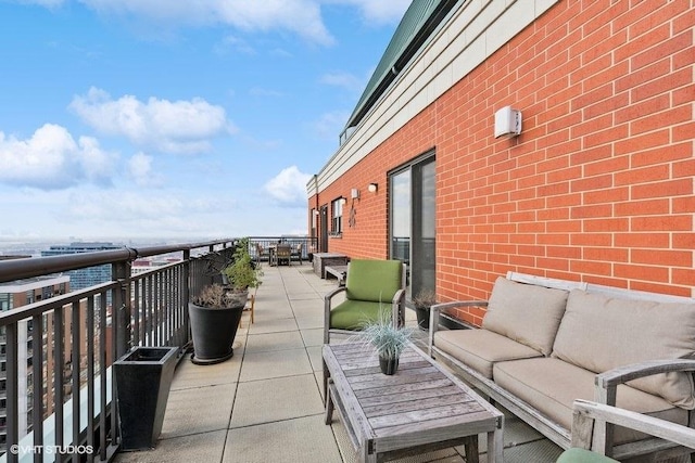 balcony featuring an outdoor living space