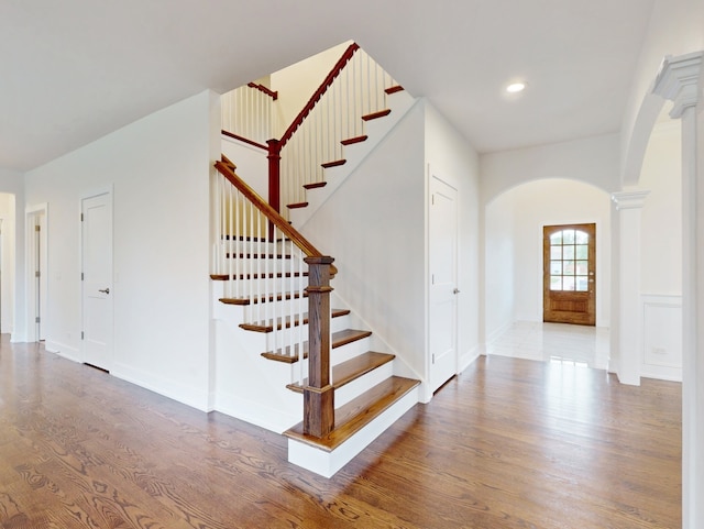 interior space with wood-type flooring