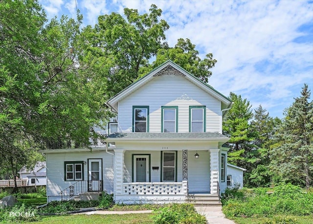 view of front of home with a porch