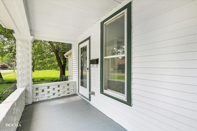 view of patio with covered porch