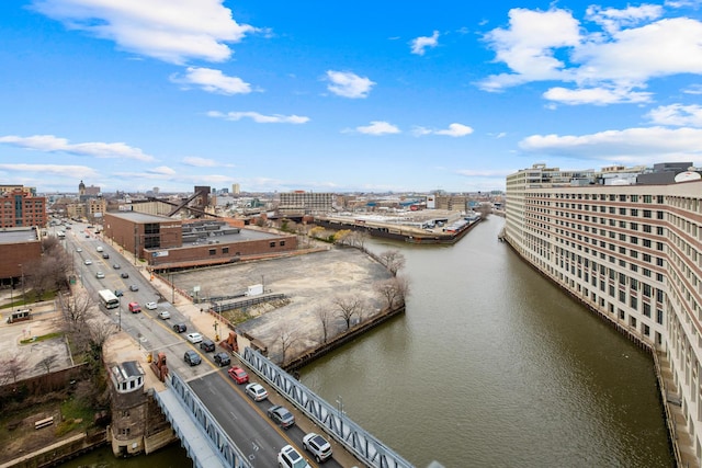 758 N Larrabee St Unit 811, Chicago, IL 60654 - bird's eye view featuring a water view and a city view