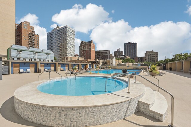 view of pool with a patio area