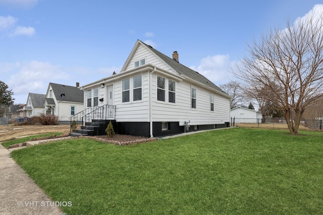 view of property exterior featuring a lawn