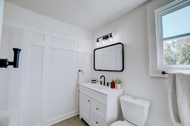 bathroom with toilet and vanity