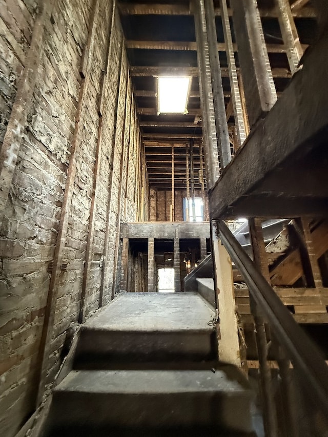 view of unfinished attic