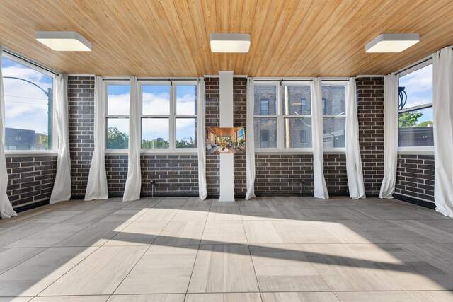 interior space featuring wood ceiling