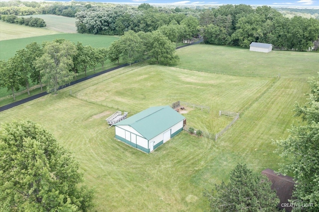 drone / aerial view with a rural view