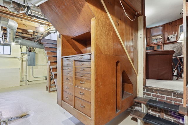 spacious closet featuring electric panel