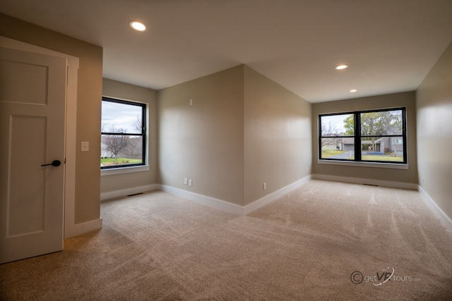 carpeted spare room with a wealth of natural light