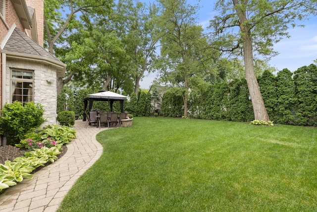 view of yard with a patio area