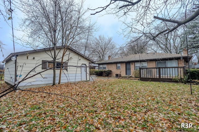 exterior space featuring a wooden deck