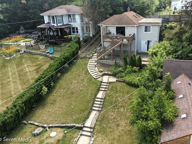 28629 W Ravine Dr, Barrington, IL 60010 - fenced backyard featuring stairway and a deck
