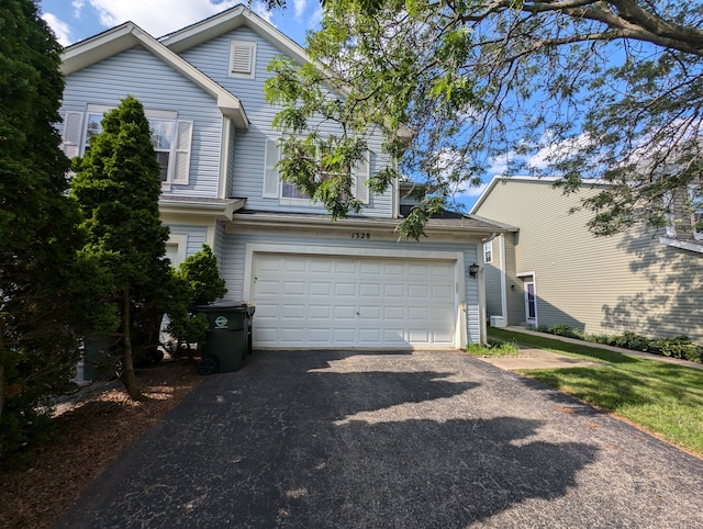 exterior space with a garage