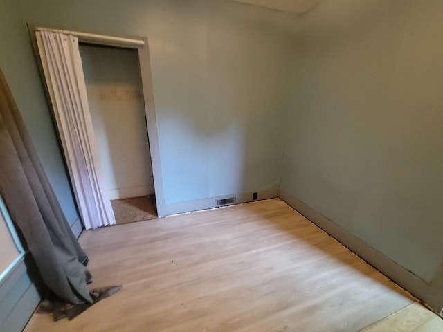 empty room featuring light wood-type flooring