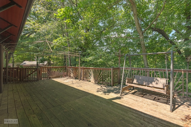 view of wooden deck