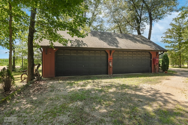 view of garage