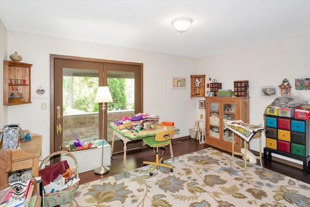 rec room featuring hardwood / wood-style floors