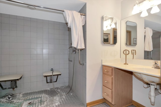 bathroom featuring walk in shower