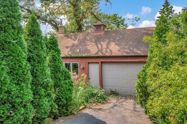 view of garage