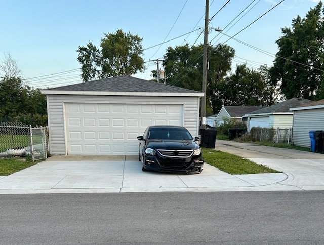 view of garage