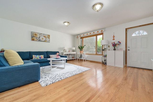 living room featuring light wood-type flooring