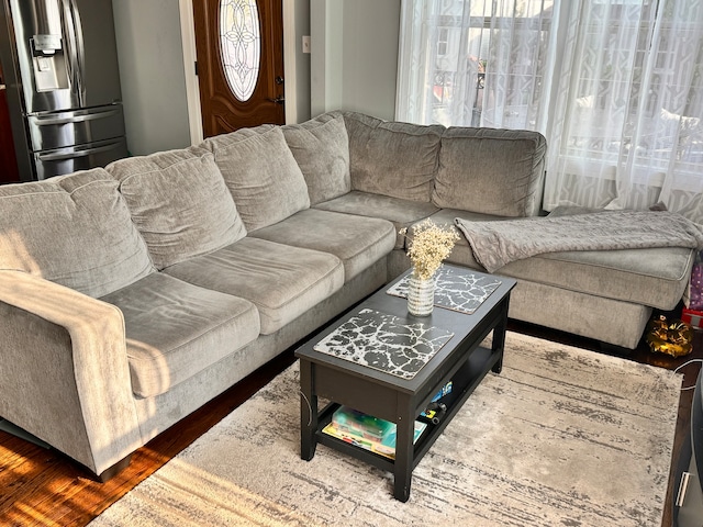 living room featuring hardwood / wood-style flooring