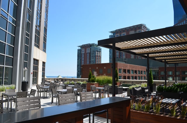 view of patio / terrace featuring a pergola