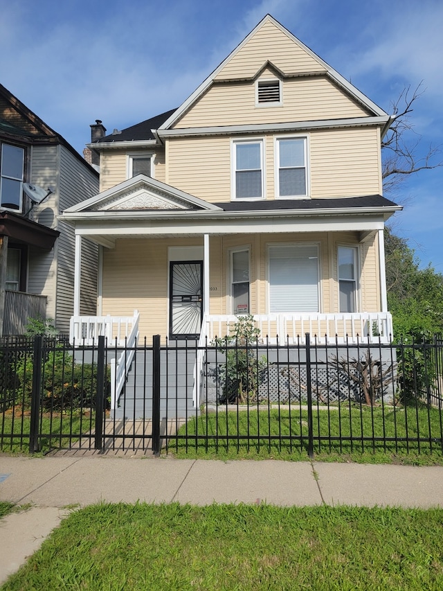 view of front of property with covered porch