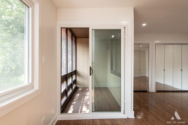 interior space featuring dark hardwood / wood-style floors