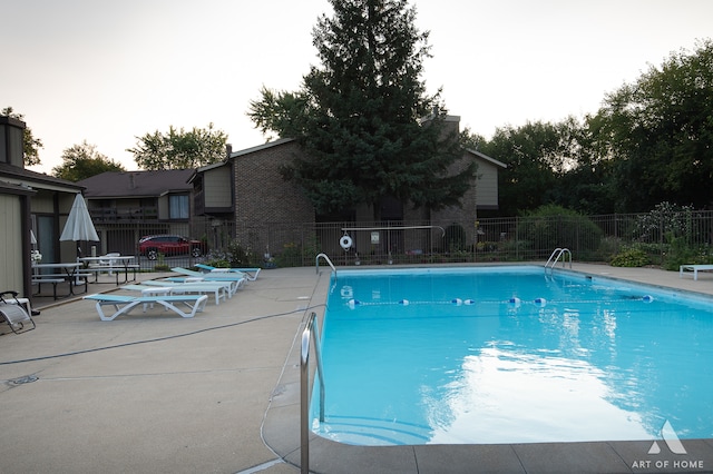 view of pool with a patio