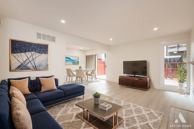 living room featuring hardwood / wood-style flooring