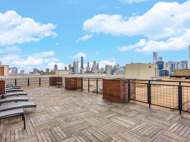 view of patio / terrace with a view of city