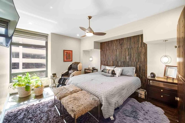680 N Lake Shore Dr Unit 519, Chicago, IL 60611 - bedroom featuring a ceiling fan and recessed lighting