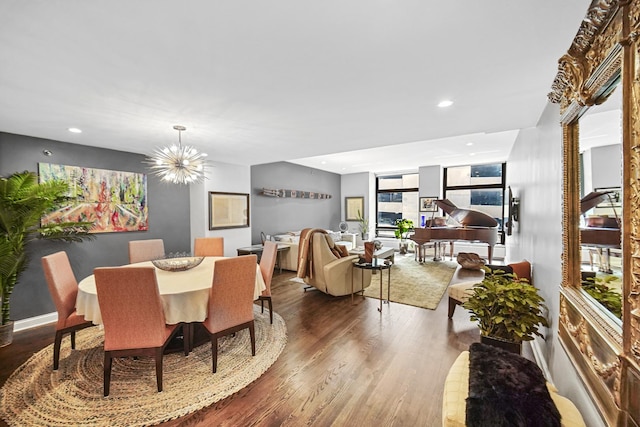 680 N Lake Shore Dr Unit 519, Chicago, IL 60611 - dining room with recessed lighting, a notable chandelier, and wood finished floors