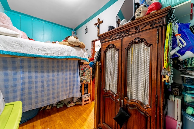 bedroom featuring light hardwood / wood-style floors