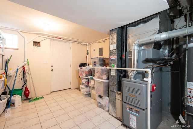 basement with gas water heater