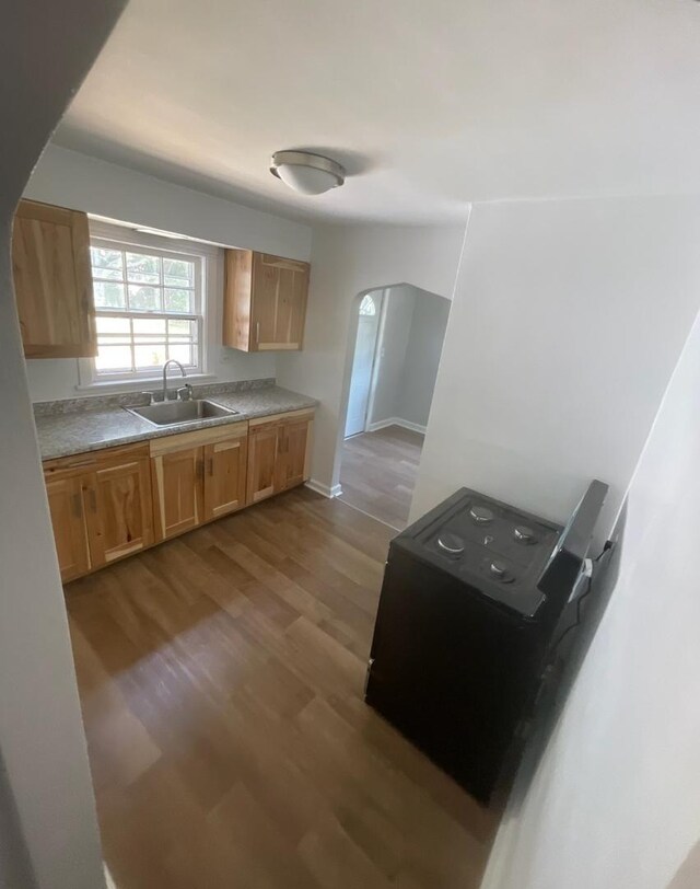 kitchen featuring sink and light wood-type flooring