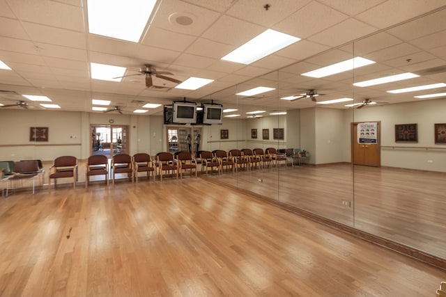 LOT8 W Windemere Cir, Lockport, IL 60441 - misc room with ceiling fan, wood finished floors, and a drop ceiling
