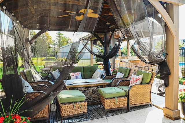 view of patio / terrace with ceiling fan