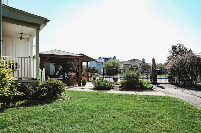 view of yard featuring a gazebo