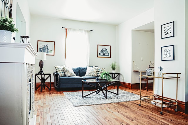 living room featuring hardwood / wood-style flooring